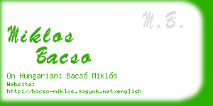 miklos bacso business card