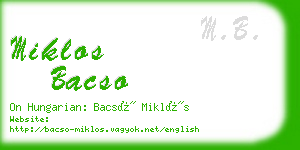 miklos bacso business card